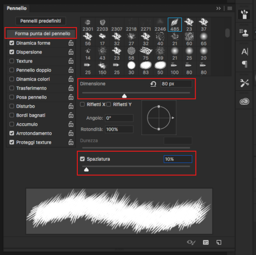 Tutorial per Creare un pennello tratteggio in